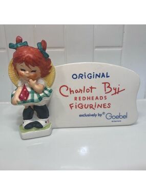 Vintage Goebel Charlot Byj Redheads  Display Sign Figurine Little Miss Coy TMK 6